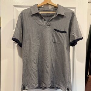 Outerknown Men's Striped Polo Shirt - Navy/White